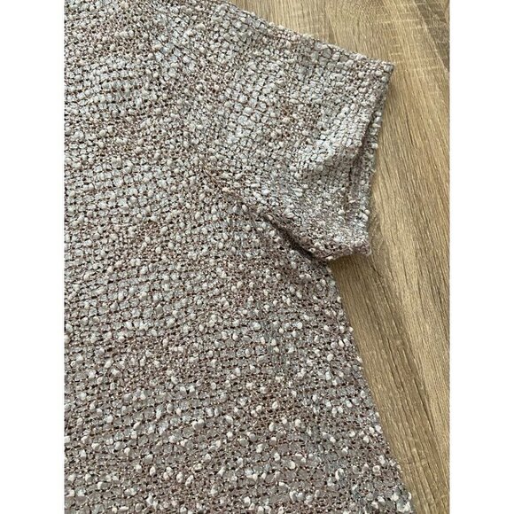 INC International Concepts Grey & Gold Knit Top with Chiffon Hem Color S… - Picture 9 of 10